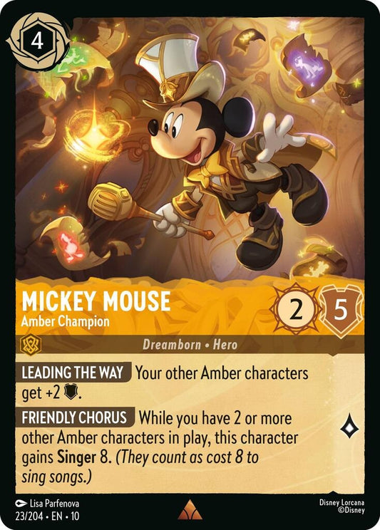 Image for Mickey Mouse - Amber Champion (23/204) (Whispers in the Well) - Disney Lorcana
