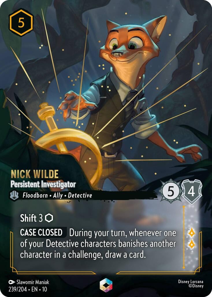 Image for Nick Wilde - Persistent Investigator (Enchanted) (239/204) (Whispers in the Well) - Disney Lorcana