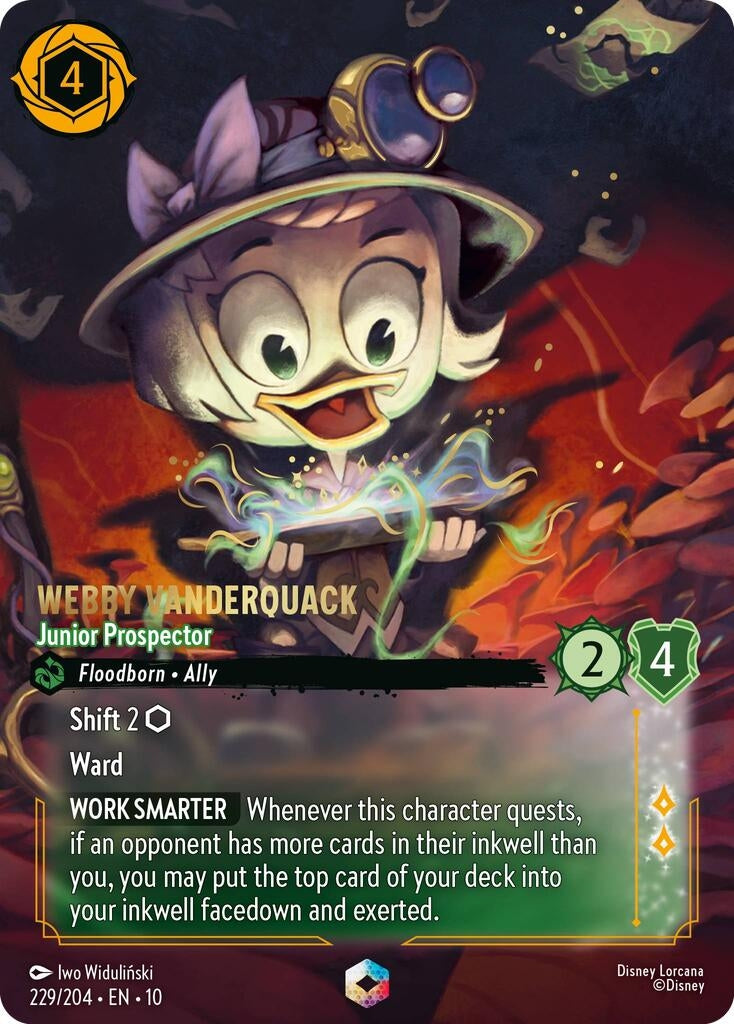 Image for Webby Vanderquack - Junior Prospector (Enchanted) (229/204) (Whispers in the Well) - Disney Lorcana