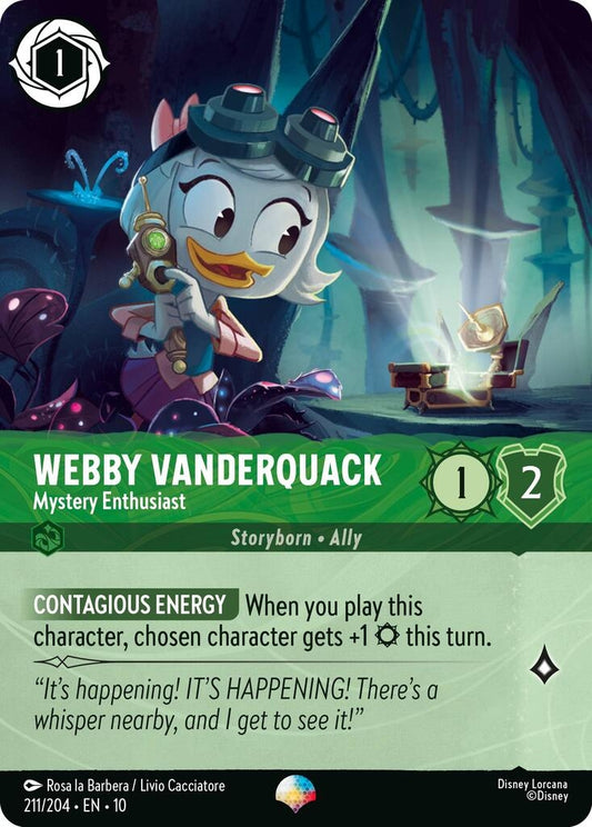 Image for Webby Vanderquack - Mystery Enthusiast (Epic) (211/204) (Whispers in the Well) - Disney Lorcana