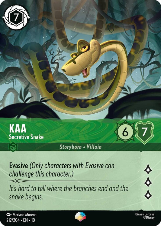 Image for Kaa - Secretive Snake (Epic) (212/204) (Whispers in the Well) - Disney Lorcana