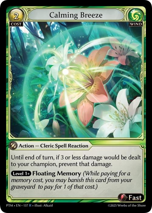 Image for Calming Breeze (137) (Phantom Monarchs) - Grand Archive TCG