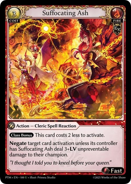 Image for Suffocating Ash (100) (Phantom Monarchs) - Grand Archive TCG
