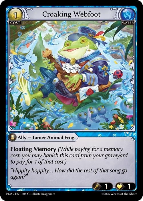 Image for Croaking Webfoot (Curio Foil) (108) (Phantom Monarchs) - Grand Archive TCG