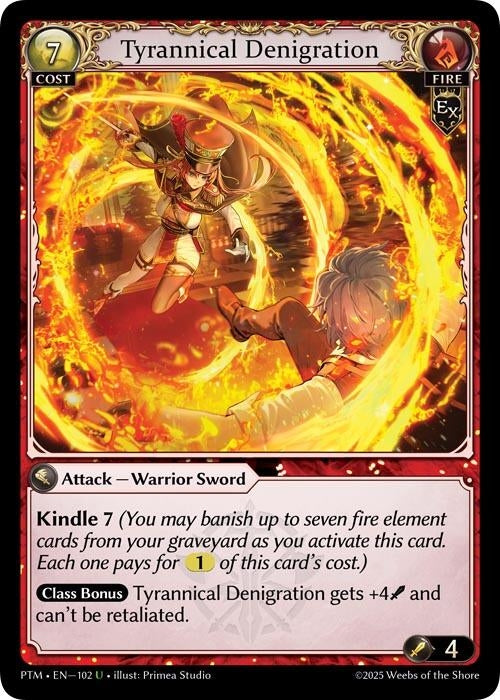 Image for Tyrannical Denigration (Curio Foil) (102) (Phantom Monarchs) - Grand Archive TCG