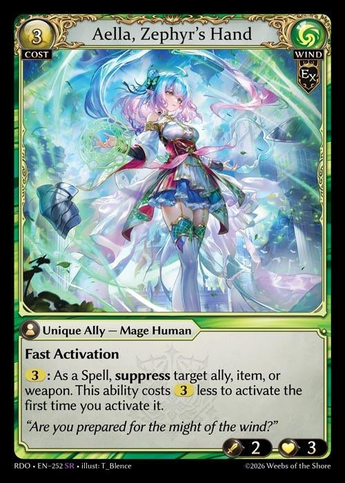 Image for Aella, Zephyr's Hand (252) (Radiant Origins) - Grand Archive TCG